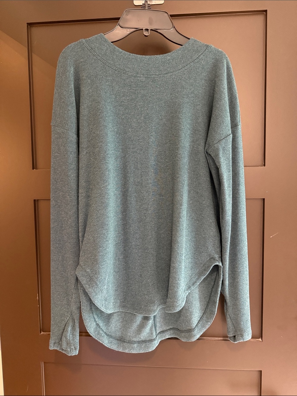 Athleta Heathered Teal Long-Sleeve Tunic Top